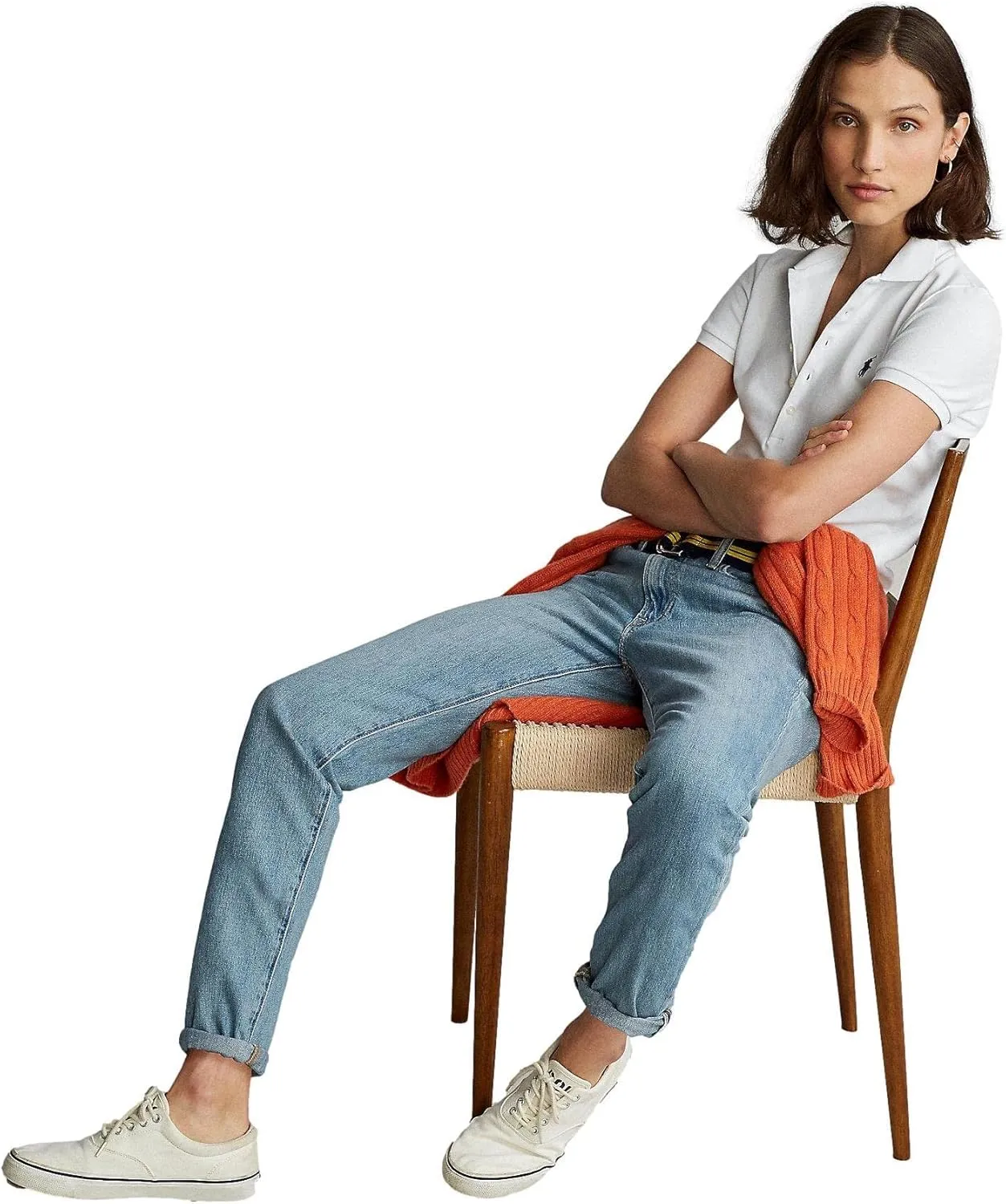 POLO RALPH LAUREN Women's Slim Fit Mesh Polo Shirt