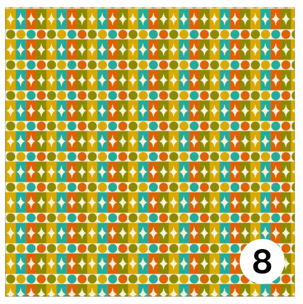 Printed Adhesive Vinyl MID CENTURY RETRO Patterns 12 x 12 inch sheet