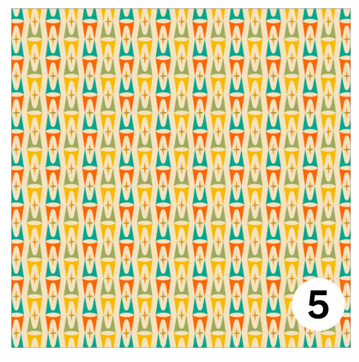Printed Adhesive Vinyl MID CENTURY RETRO Patterns 12 x 12 inch sheet