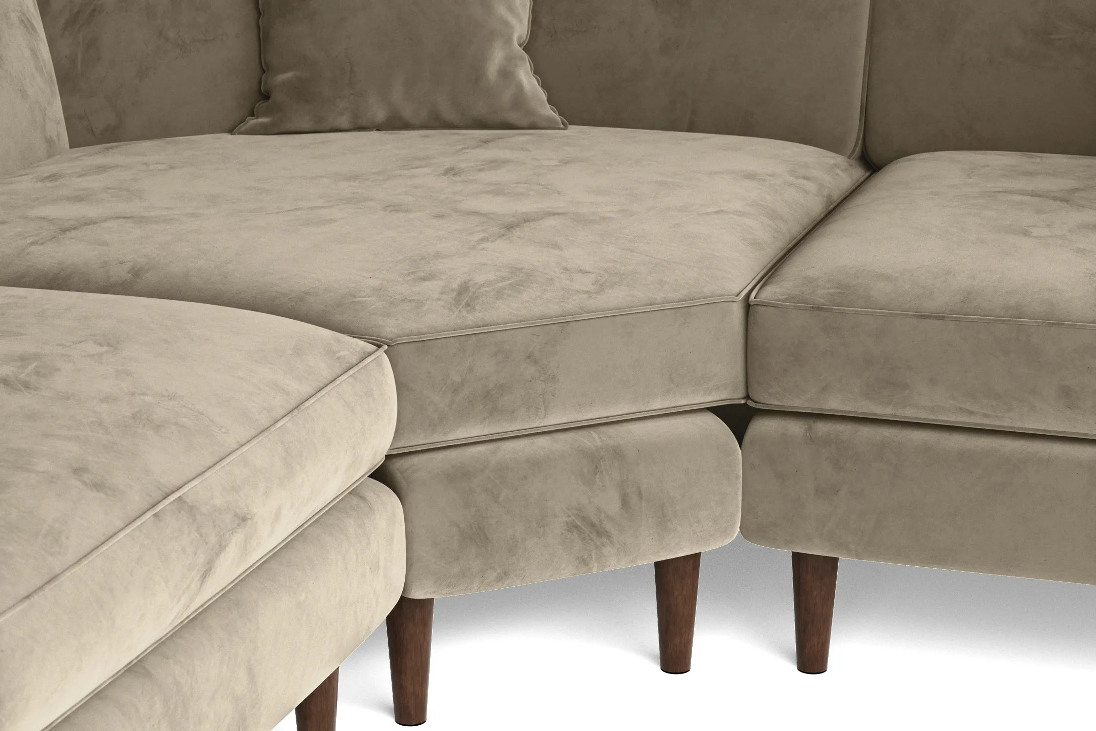 Ragusa 3 Seater Corner Sofa Sand Velvet
