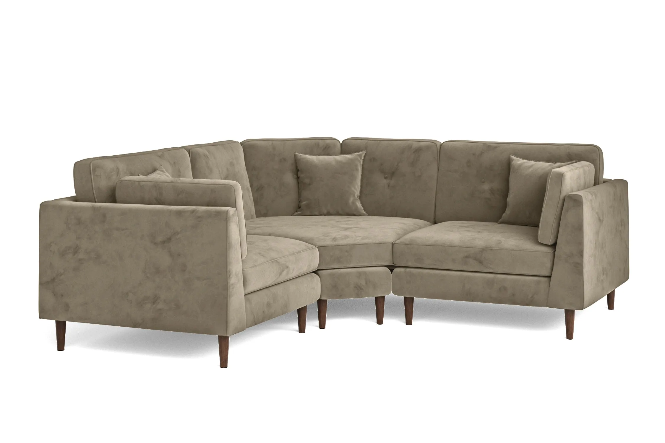 Ragusa 3 Seater Corner Sofa Sand Velvet