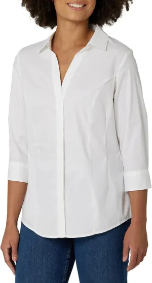 Riders by Lee Indigo Women's Plus Size Easy Care  Sleeve Woven Shirt