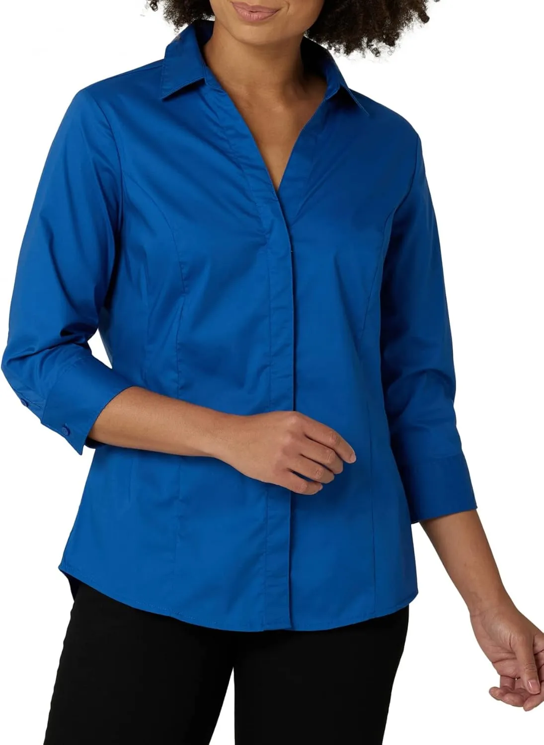 Riders by Lee Indigo Women's Plus Size Easy Care  Sleeve Woven Shirt