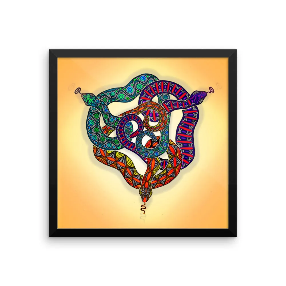 SNAKES CIRCLE Framed poster