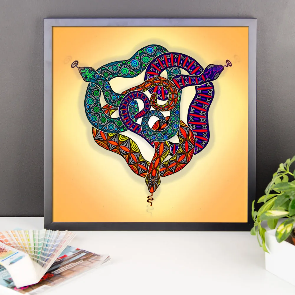 SNAKES CIRCLE Framed poster