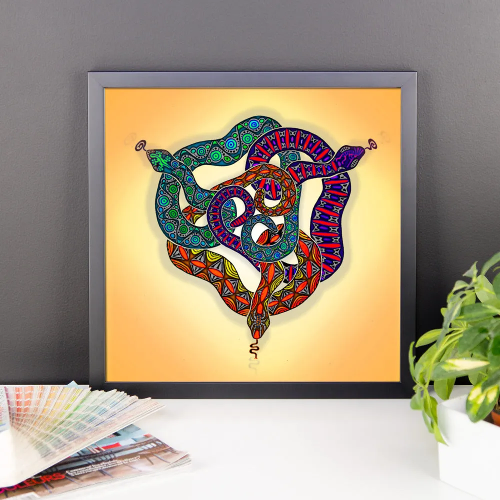 SNAKES CIRCLE Framed poster