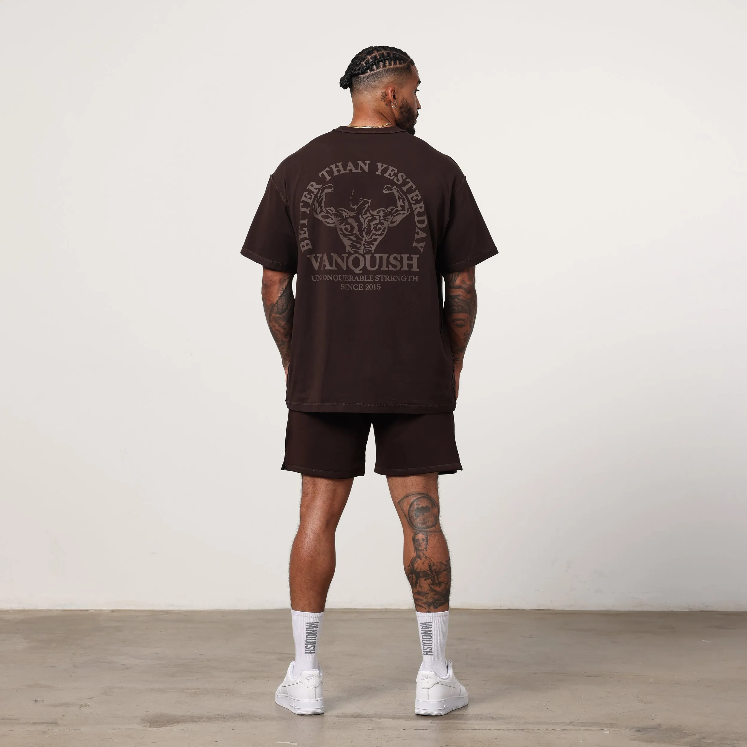 Vanquish Dark Brown Unconquerable Strength Oversized T Shirt