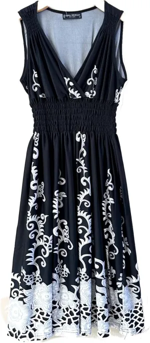 Vibrant V-Neck Knee Length Dress - Assorted Styles Plus & Regular Sizes