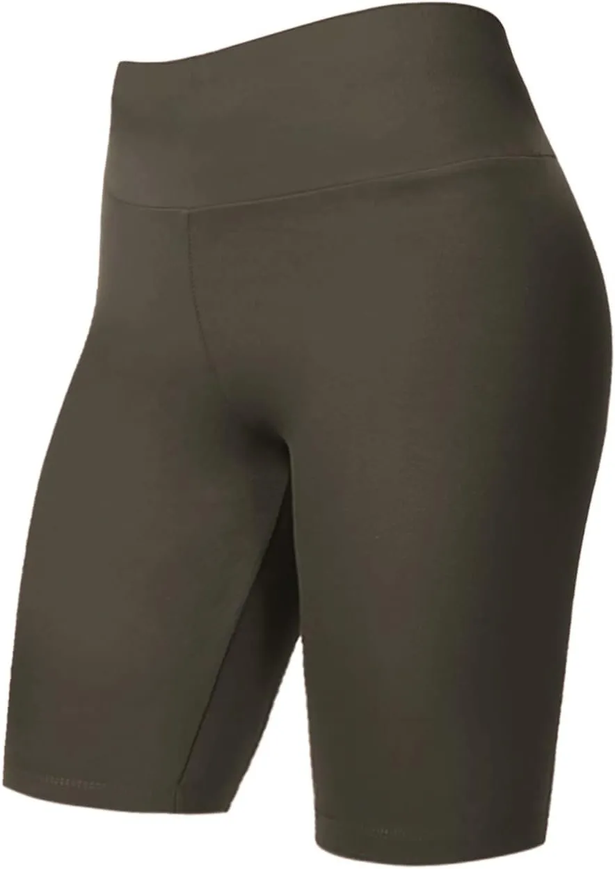 Women's Biker Shorts Buttery Soft High Waist Mid Thigh Cotton Spandex Pants