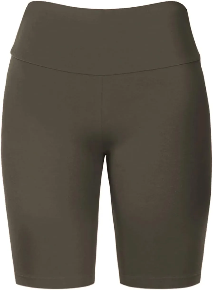 Women's Biker Shorts Buttery Soft High Waist Mid Thigh Cotton Spandex Pants