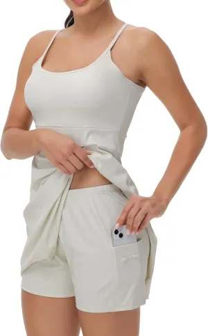 Womens Golf Tennis Dress Workout Athletic Active Mini Dresses with Shorts 2 Piece Sets Outfits Cute Clothes Summer