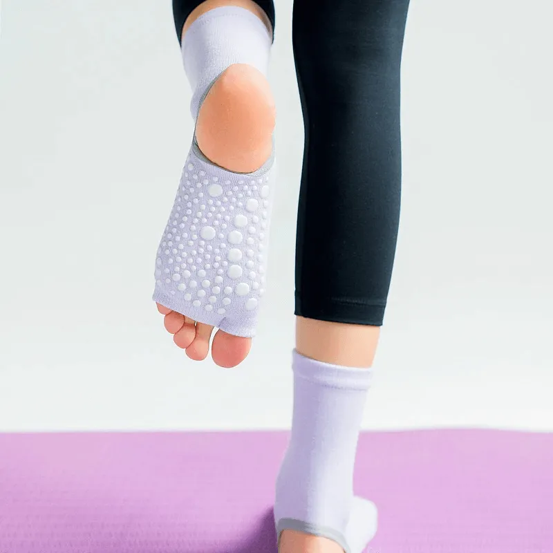 Women's Open Toe Non-Slip Yoga Socks with Silicone Sole - SF0327