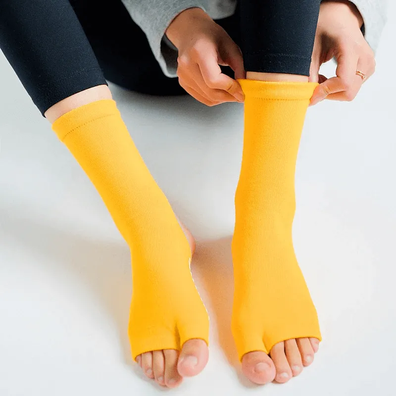 Women's Open Toe Non-Slip Yoga Socks with Silicone Sole - SF0327
