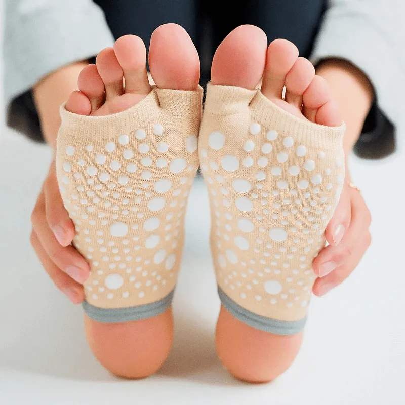 Women's Open Toe Non-Slip Yoga Socks with Silicone Sole - SF0327