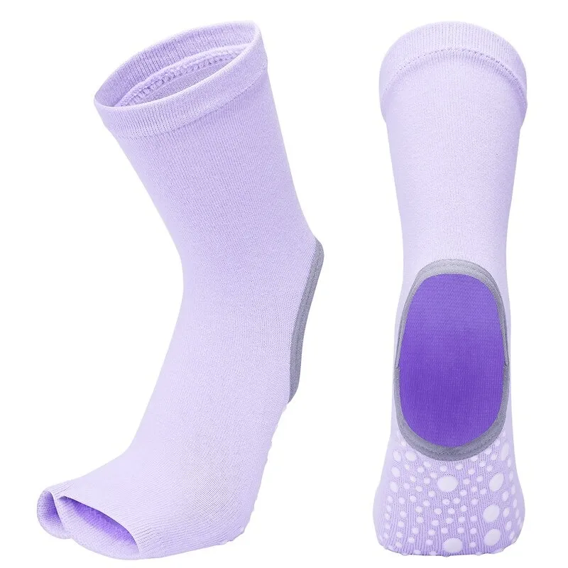 Women's Open Toe Non-Slip Yoga Socks with Silicone Sole - SF0327